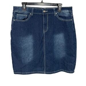 SCULLY Denim Dark Wash 5 pocket Western Skirt, 14